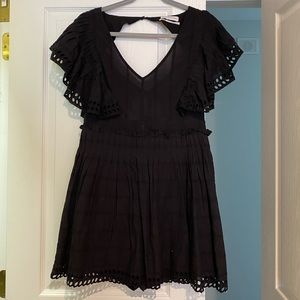 Embroidered Eyelet Tie Back Romper